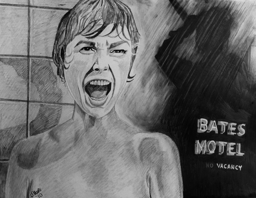 Psycho Drawing by Jeremy Moore