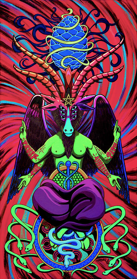 Space Painting - Psychtanic Baphodelic Super Goat on DMT by Steve Hartwell