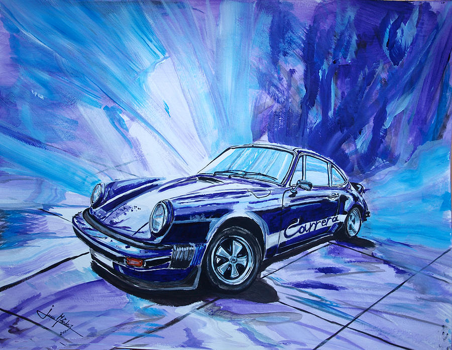 Portrait Painting - Psycodelic Porsche 911 Carrera. by Juan Mendez