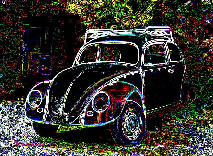 Psyschedelic 60s Beetle Photograph by A L Sadie Reneau