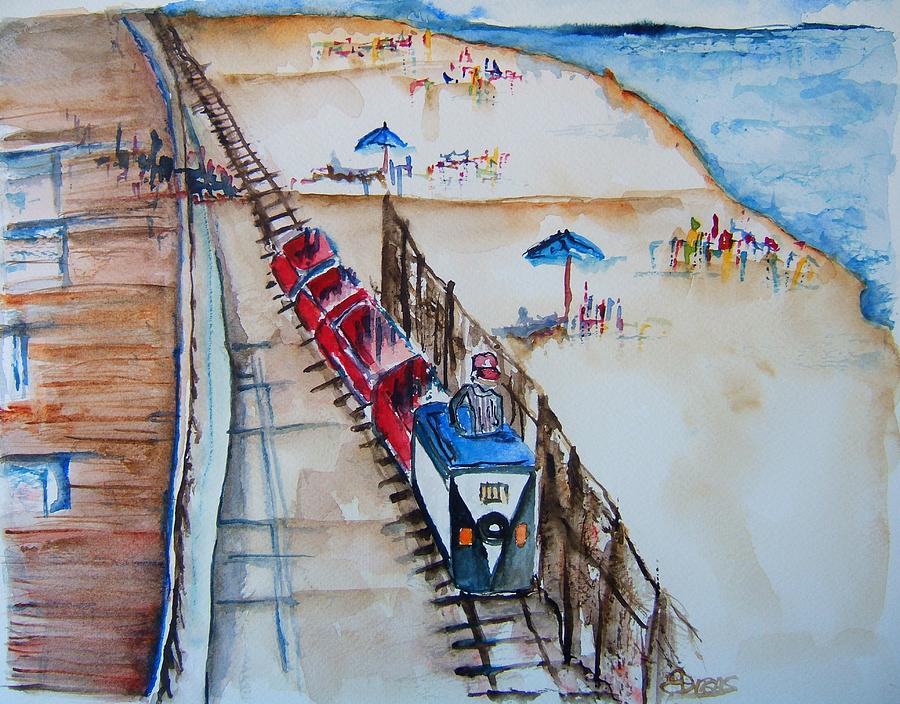 Pt Pleasant NJ Sand Train Painting by Elaine Duras