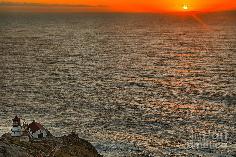 Pt Reyes Sunset Lighthouse Photograph by Adam Jewell