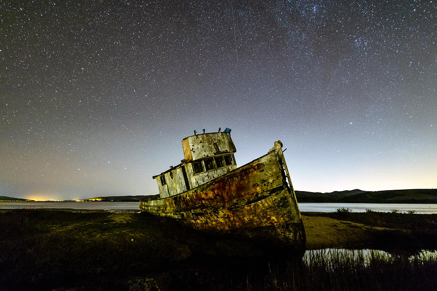 Boat Photograph - Pt Reyes Wreck by Mike Ronnebeck