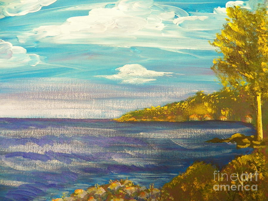Sunset Painting - Ptg   Highview Point  NY by Judy Via-Wolff