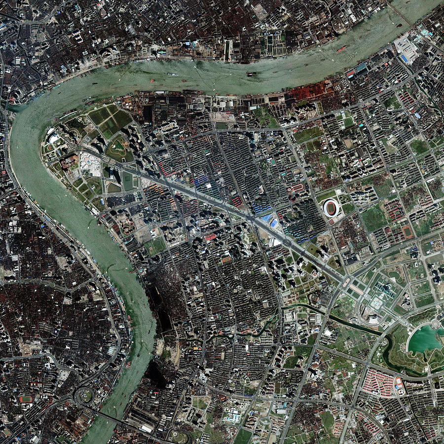 Pudong District Photograph by Geoeye/science Photo Library