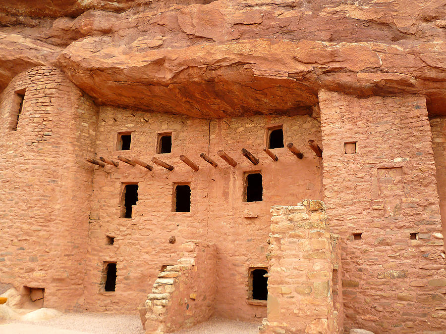 Native American Photograph - Pueblo Cliff Dwellings by Tony Crehan