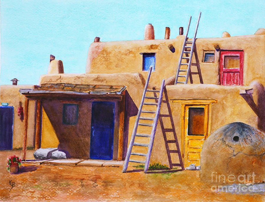 Pueblo Painting by Karen Fleschler