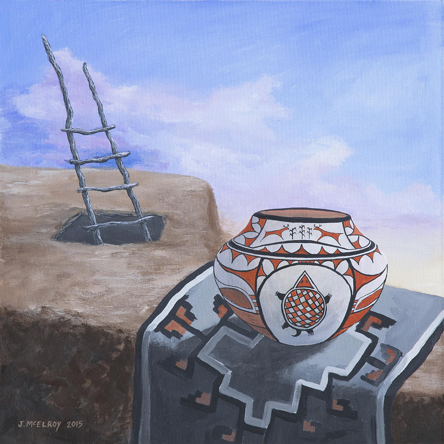 Pueblo Life Painting by Jerry McElroy