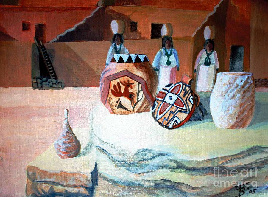 Pueblo sisters Painting by Teresa Brown - Fine Art America