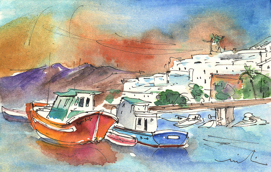 Puerto Carmen Harbour 03 Painting by Miki De Goodaboom