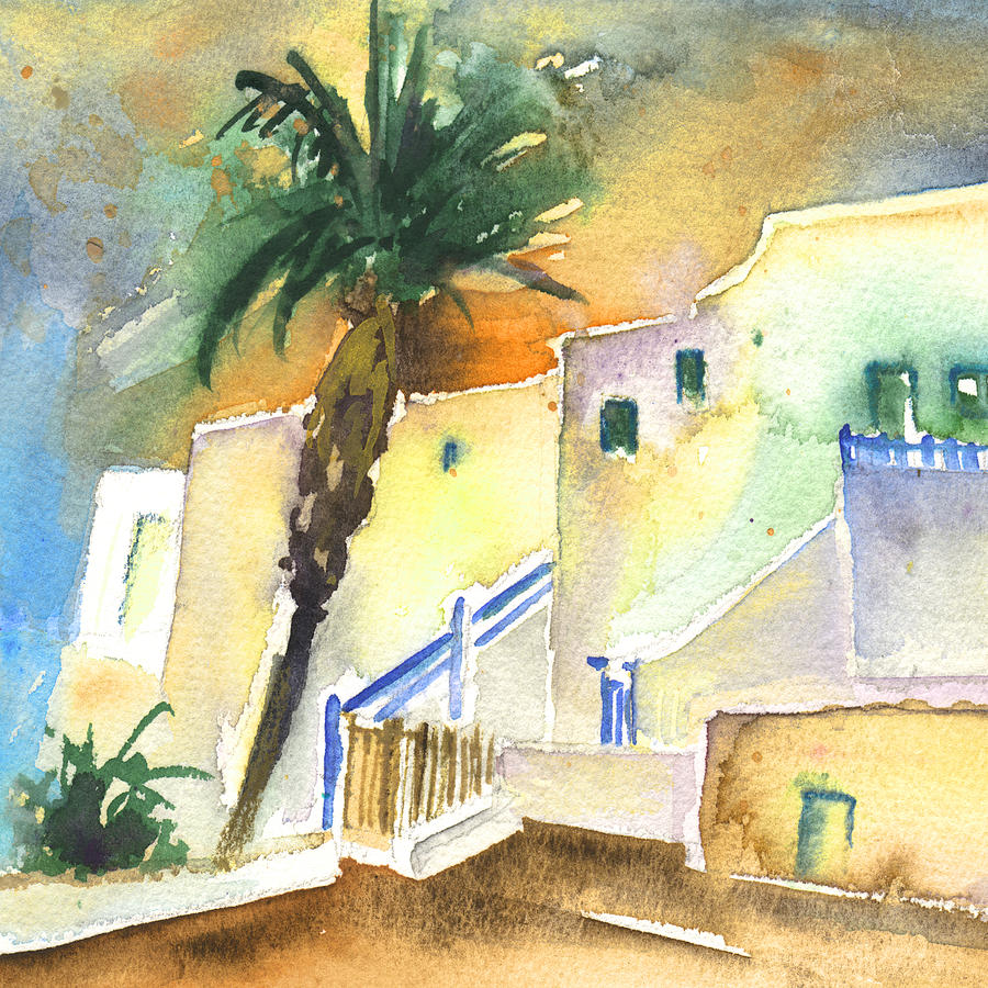 Puerto Carmen Sunset in Lanzarote 03 Painting by Miki De Goodaboom