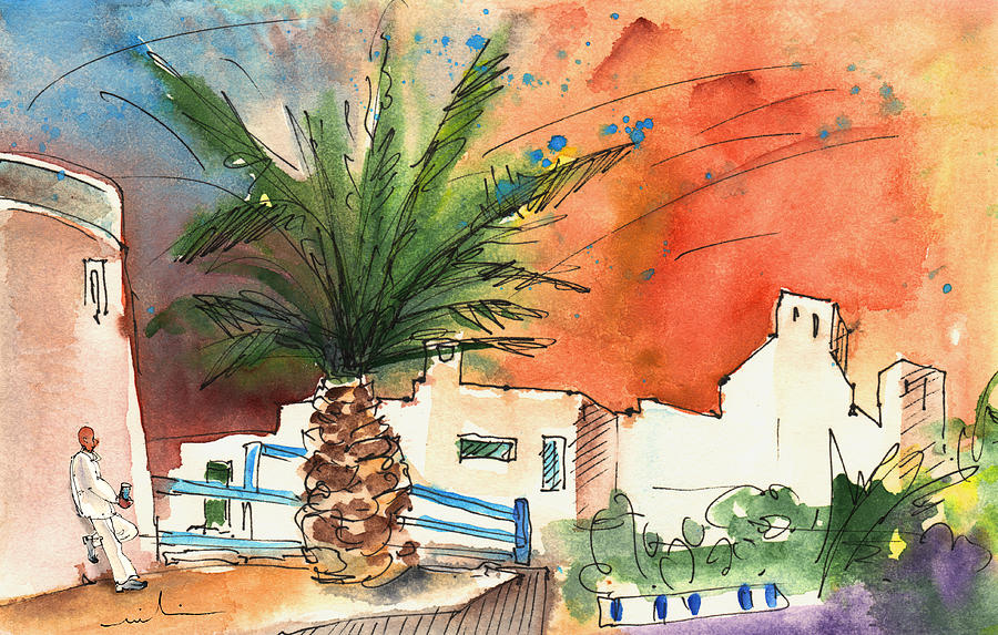 Puerto Carmen Sunset In Lanzarote Painting