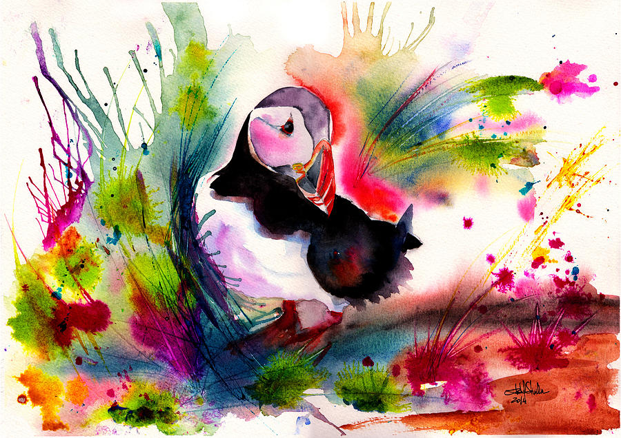 Puffin Painting by Isabel Salvador