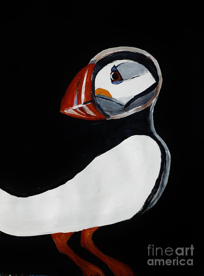 Puffin Painting - Puffin by Marie Bulger