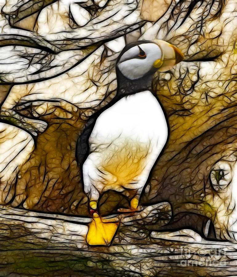 Puffin Watch Mixed Media by Francine Dufour Jones