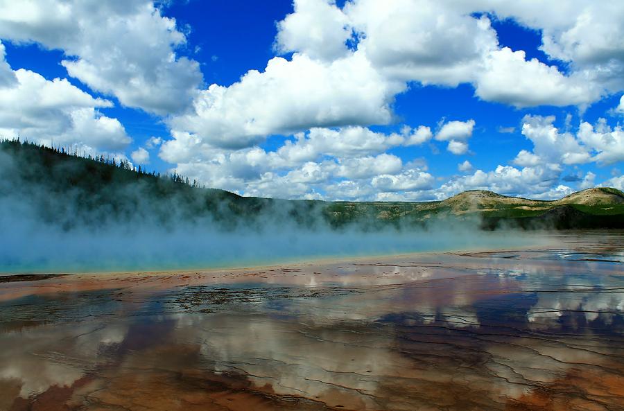 Puffy Clouds and Hot Springs Photograph by Catie Canetti