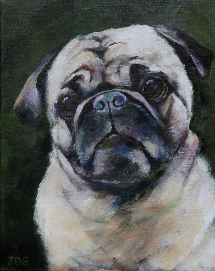 Pug Painting by Julie Dalton Gourgues - Fine Art America