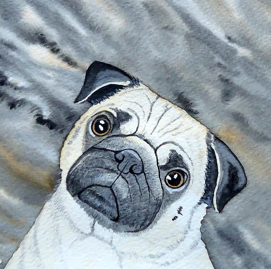 Pug Painting by Laurie Anderson