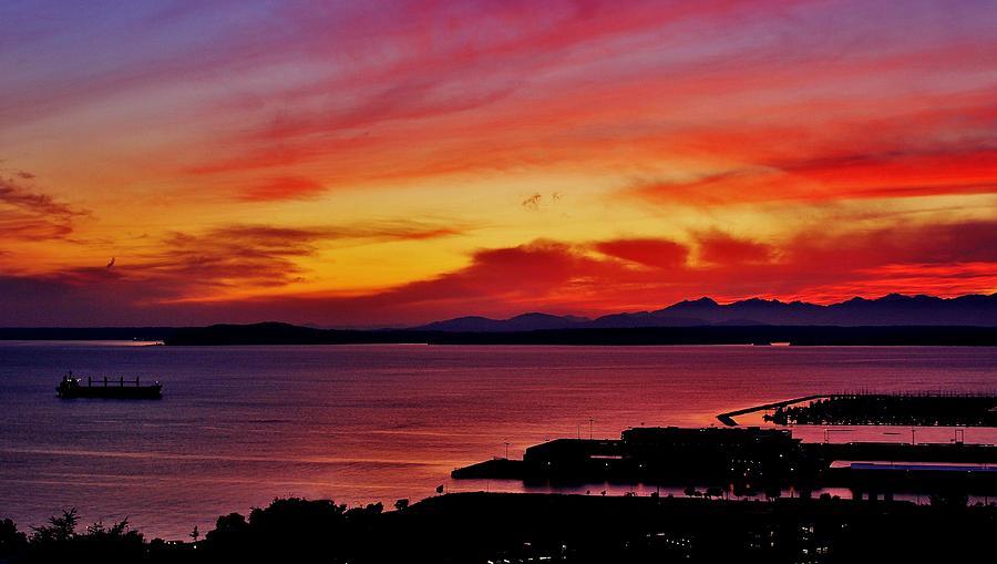 Sunset Photograph - Puget Sound Colors by Benjamin Yeager