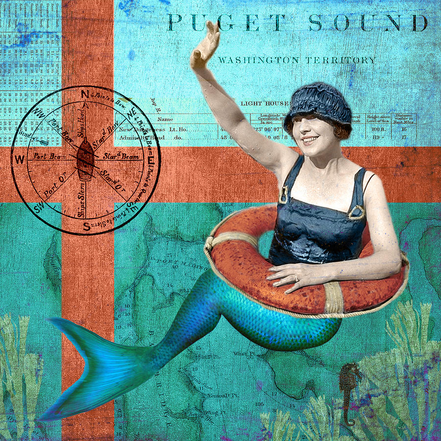 Puget Sound Mermaid Mixed Media by Sandy Lloyd - Fine Art America