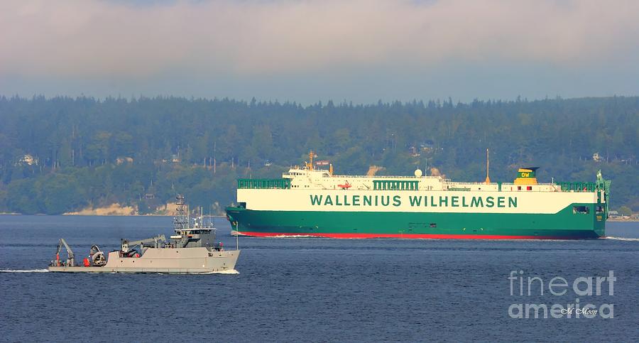 Wallenius Wilhelmsen and Navy Ship Photograph by Tap On Photo