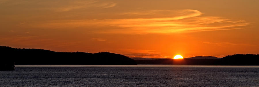 Mountain Photograph - Puget Sound Sunset - Washington by Brian Harig