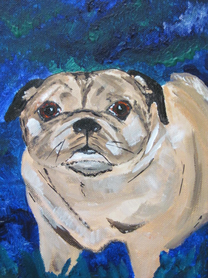 Pugman Painting by Susan Voidets