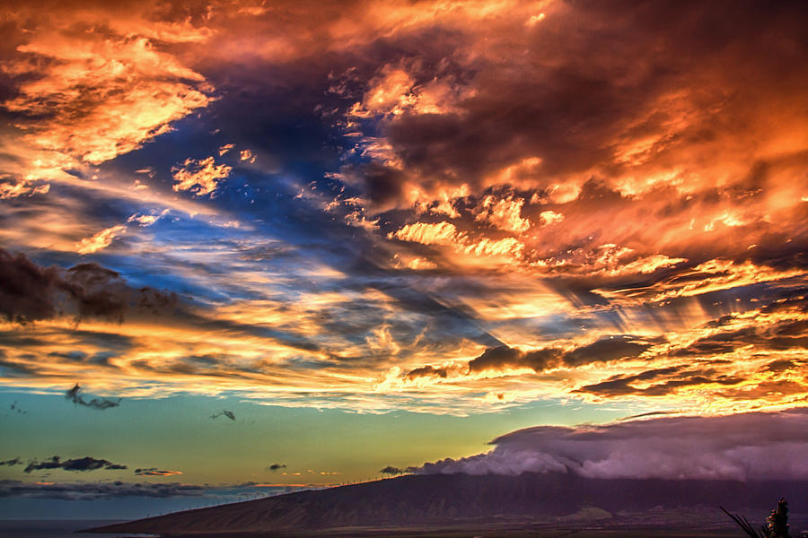 Sunset Photograph - Pukalani Sunset 1 by Mike Neal