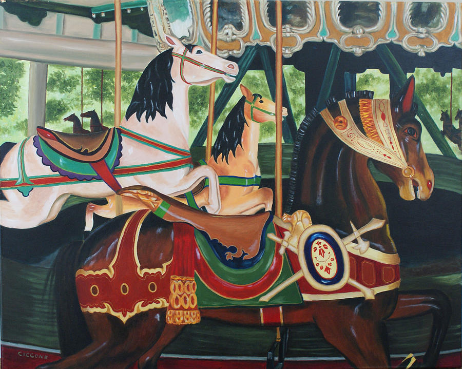 Pullen Park Carousel Painting by Jill Ciccone Pike