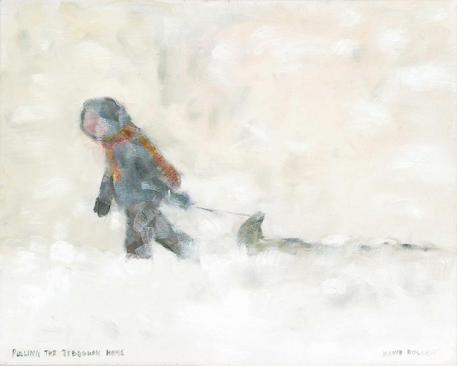 Pulling the Toboggan Home Painting by David Dossett