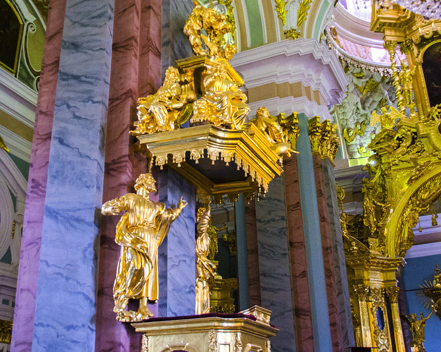 Peter And Paul Cathedral Photograph - Pulpit - Cathedral of Saints Peter and Paul - St Petersburg - Russia by Jon Berghoff