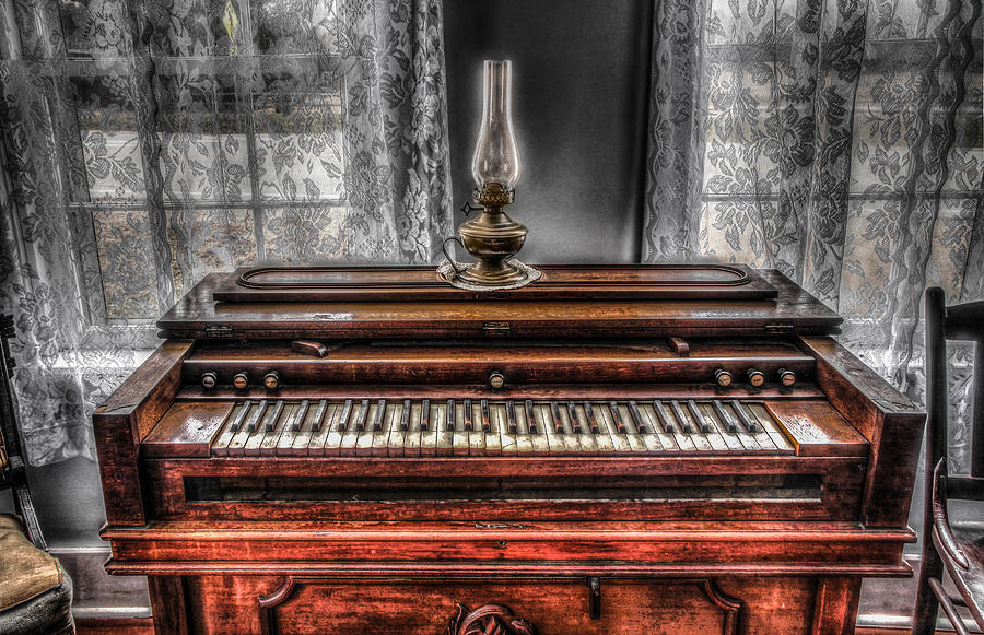 Pump Organ With Lamp Photograph by Ray Congrove
