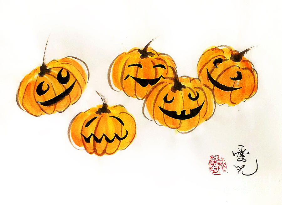 Pumpkin Fun Painting by Oiyee At Oystudio