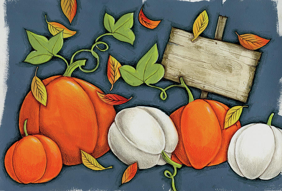 Fall Painting - Pumpkin Patch by Anne Tavoletti