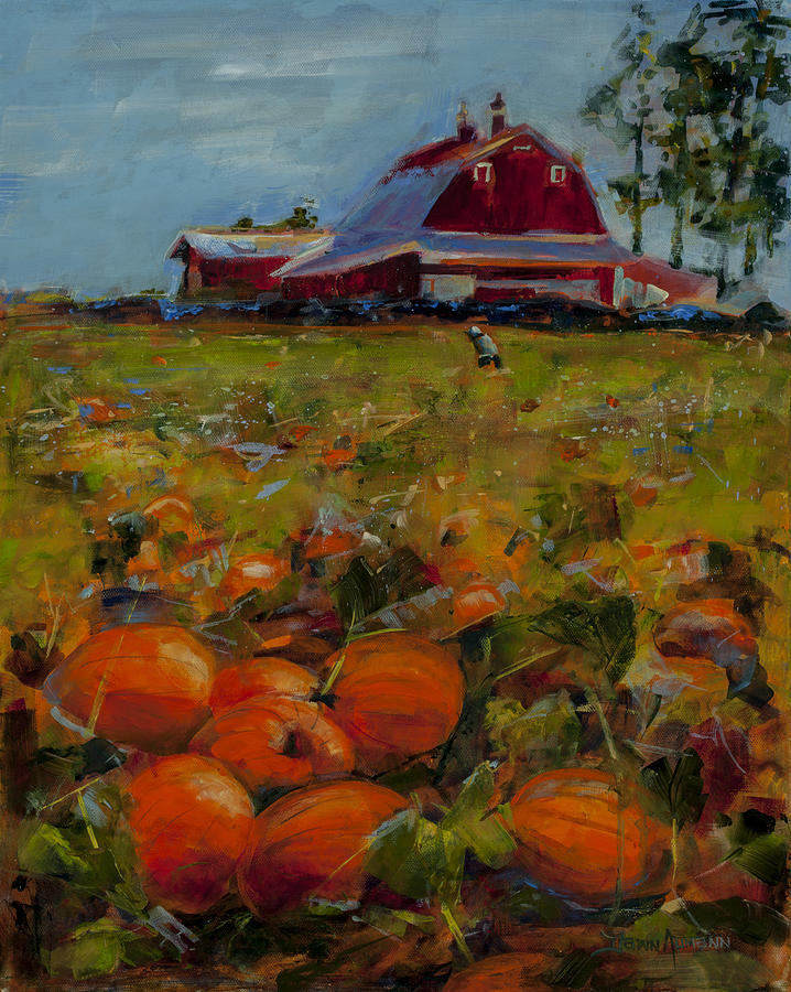 Pumpkin Patch Painting by Dawn Aumann | Fine Art America