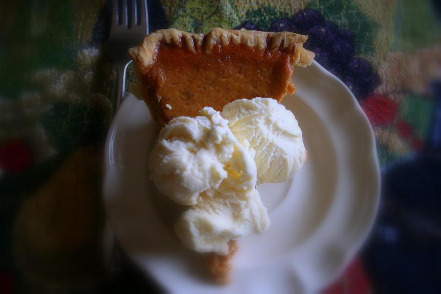 Thanksgiving Photograph - Pumpkin Pie A La Mode by Kay Novy