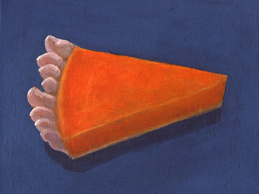Pumpkin Pie Painting - Pumpkin Pie with Toes  by Kazumi Whitemoon