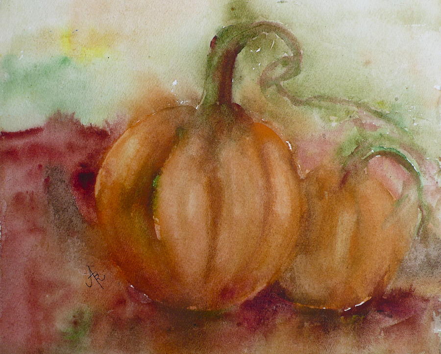 Pumpkin Study Painting by Anna Ruzsan