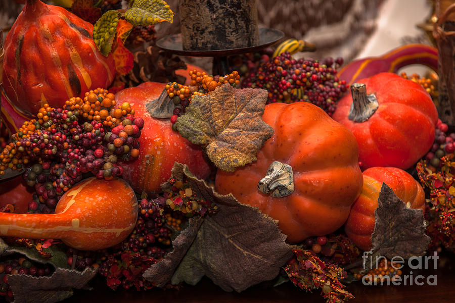 Pumpkin Wreath Photograph by Dale Powell