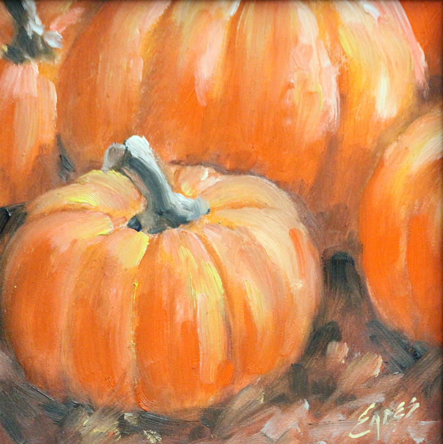 Pumpkin815141 Painting by Linda Eades Blackburn