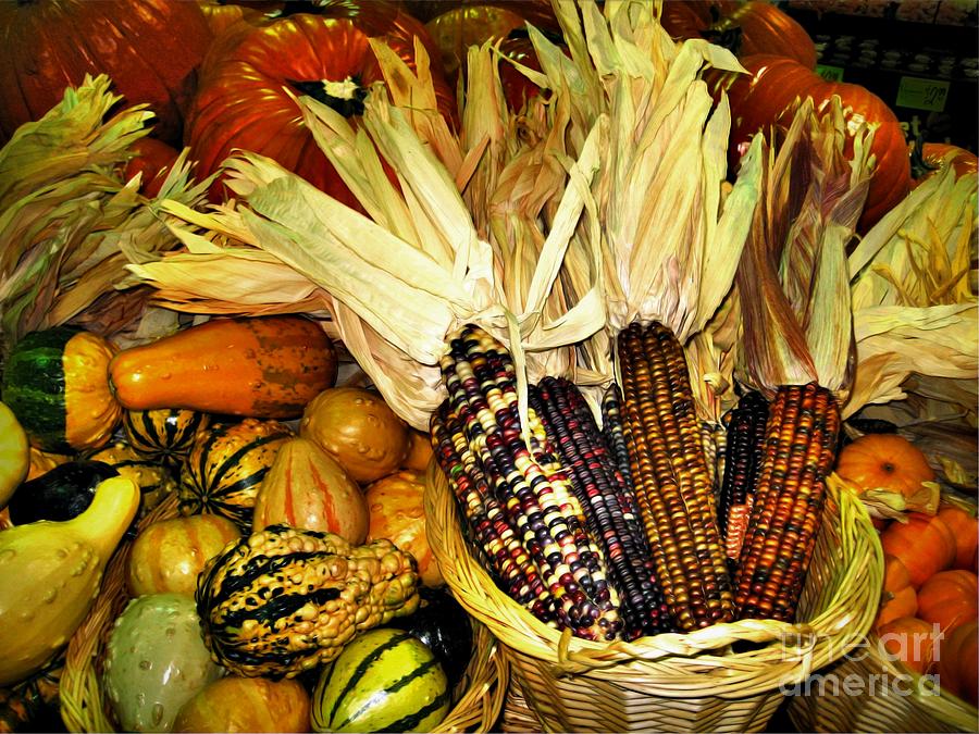 Pumpkins and Corn Photograph by Savannah Gibbs