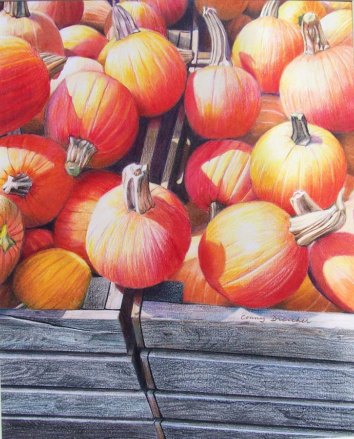 Pumpkins Painting by Constance Drescher
