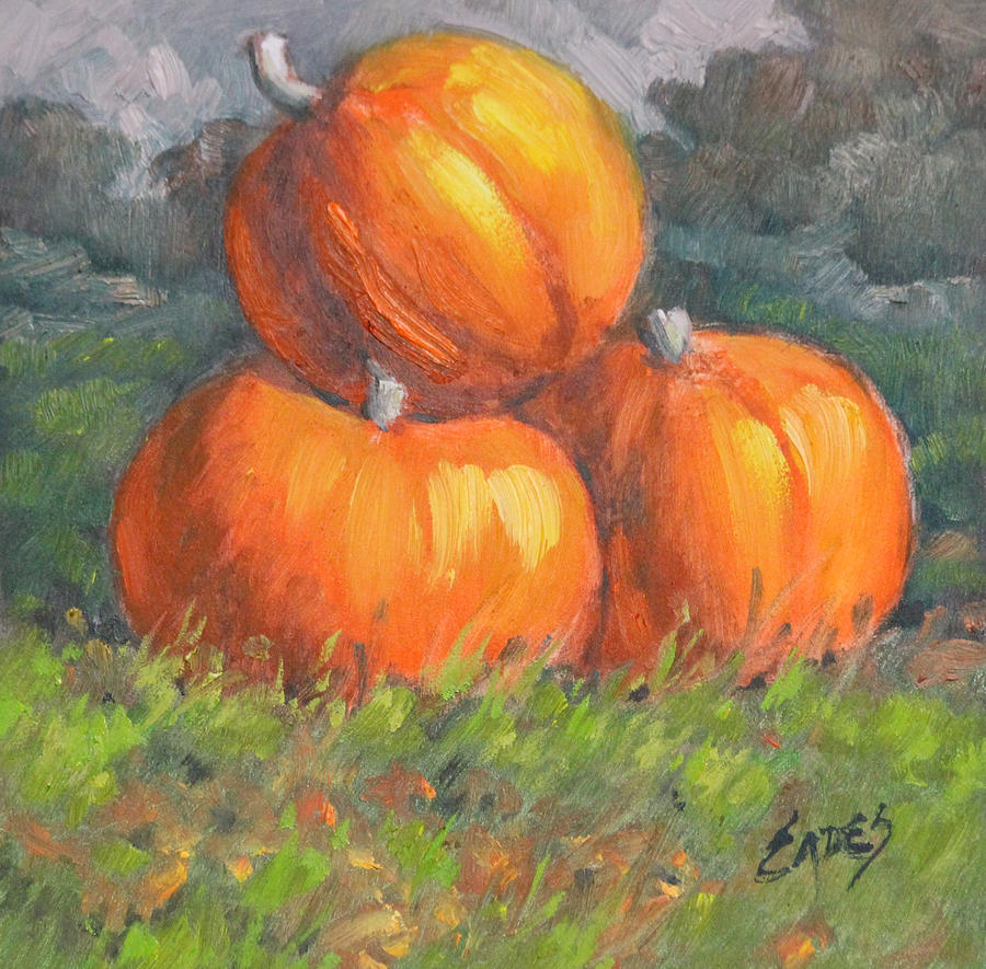 Pumpkins815143 Painting by Linda Eades Blackburn