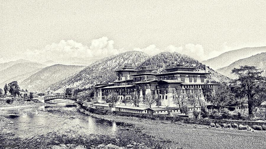 Punakha Dzong Digital Art by Maciek Froncisz