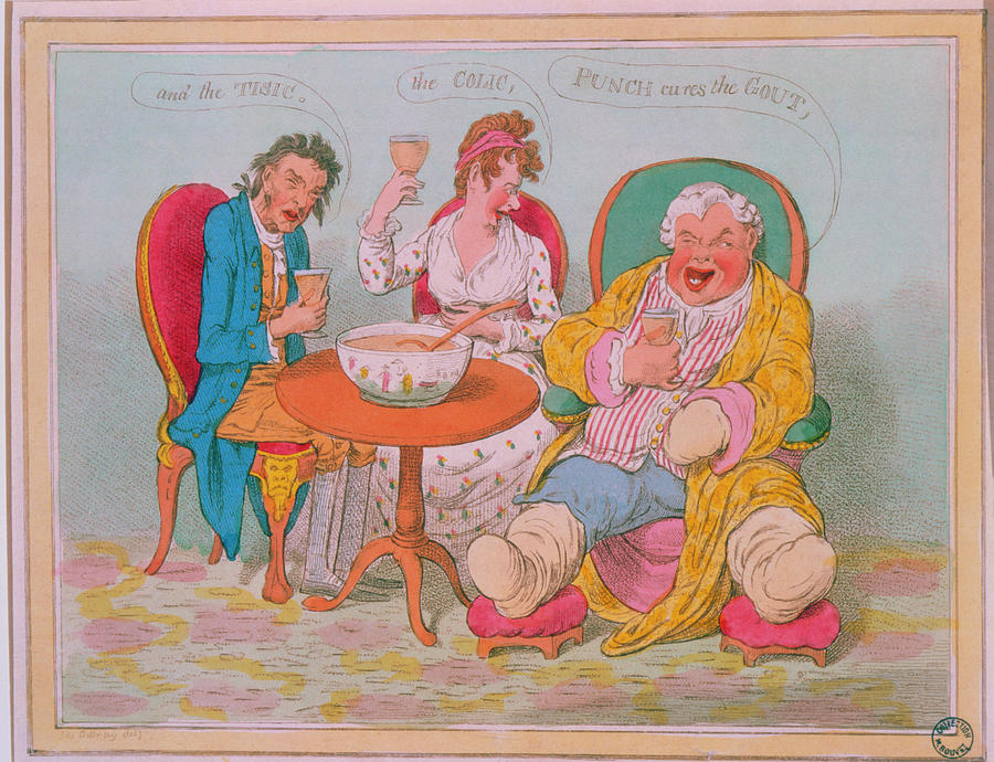 Punch Cures The Gout.. Caricature By Gillray Photograph by Jean-loup Charmet/science Photo Library
