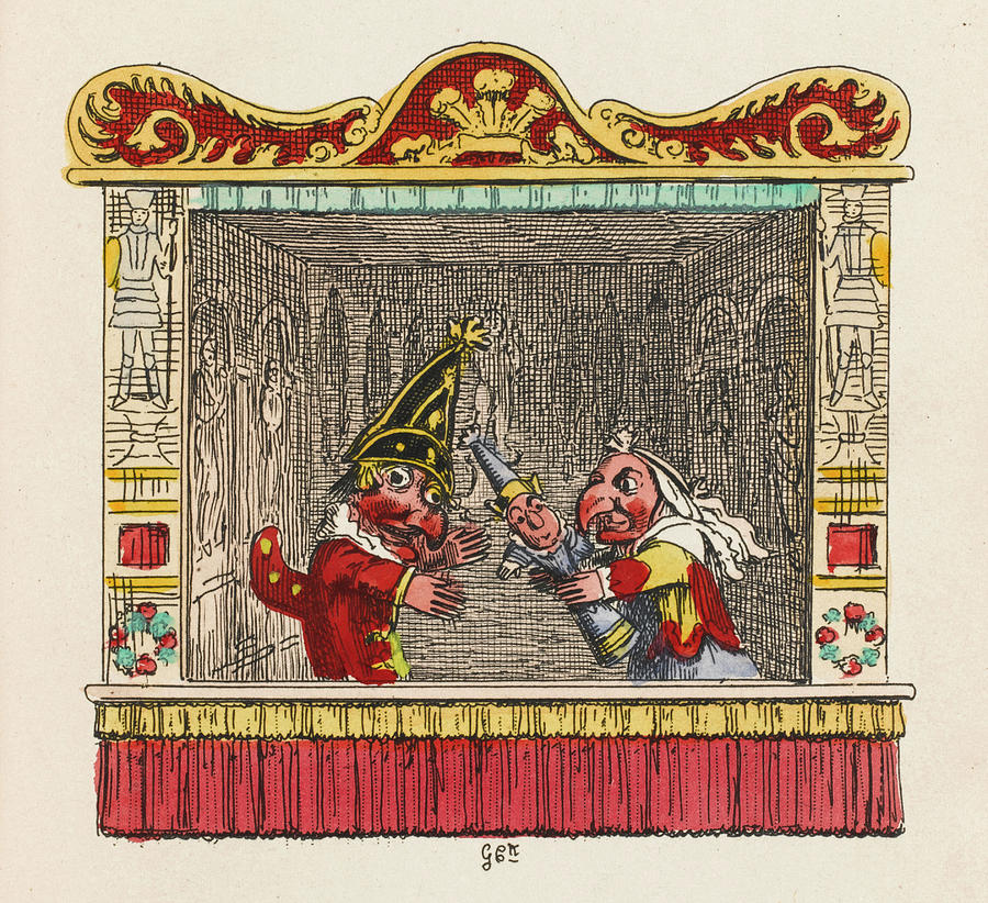 Punch, Judy And The Baby Drawing by Mary Evans Picture Library - Pixels