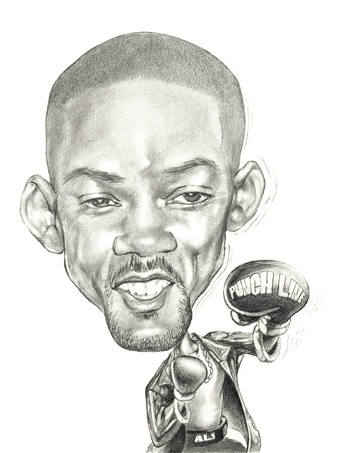 PUNCH LINE Will Smith - by Calvin La Combe Drawing by Calvin La Combe