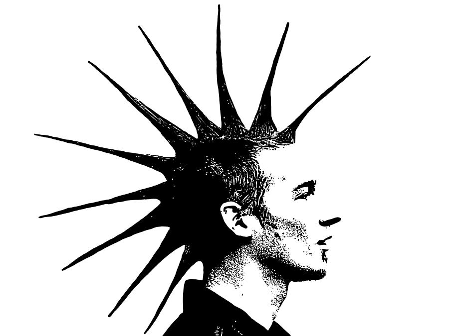 Punk Mohawk, Black and White / ToolCrypto / Pixel Art - Punk