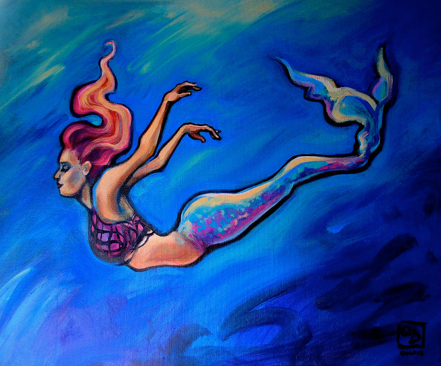 Punk Rock Mermaid Painting by Charis DeRemer Derry - Pixels