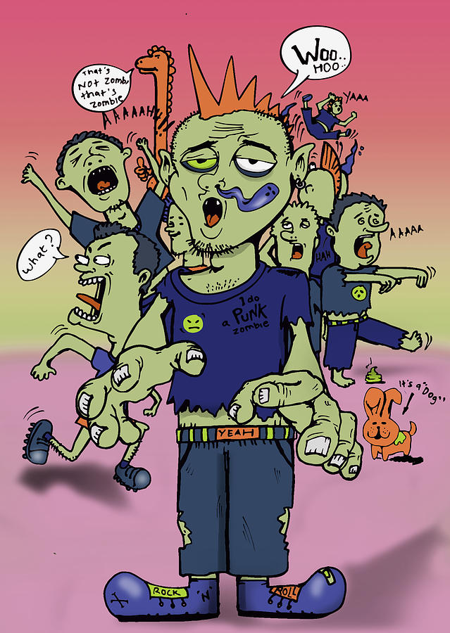 Punk Zombie Digital Art by Murni Ch - Fine Art America